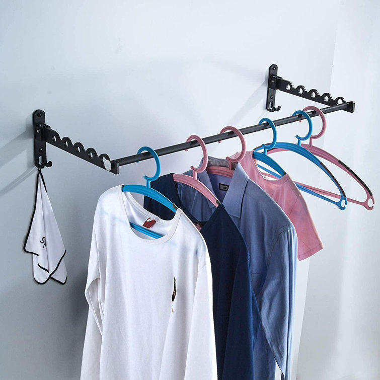 Rebrilliant Laundry Drying Rack Wall Mount Clothes Rack Folding Hanger